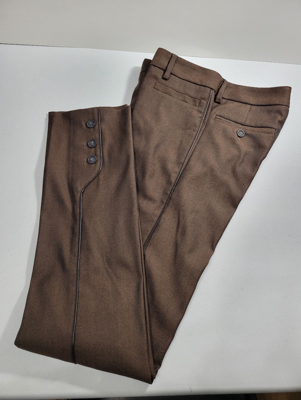 Dolce & Gabbana Vintage Brown Wool Equestrian Button-Cuff Trousers - Size IT 40